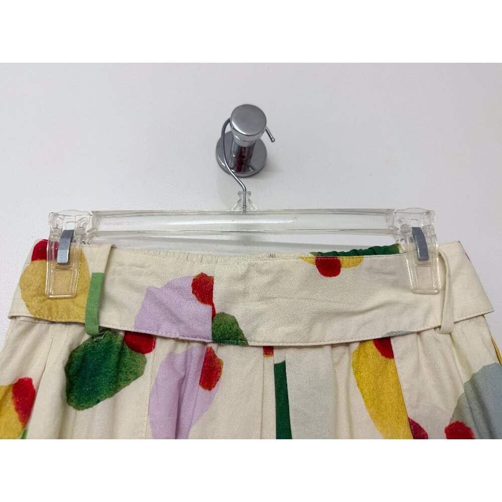 Rachel Antonoff Filthy Martini Olive Print Midi Vinnie Skirt Pleated Dots Belt M - Picture 10 of 14